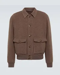 Canali Blouson aus Wolle Braun