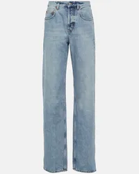 Saint Laurent High-Rise Wide-Leg Jeans Blau