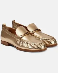 TOD'S Loafers aus Metallic-Leder Gold