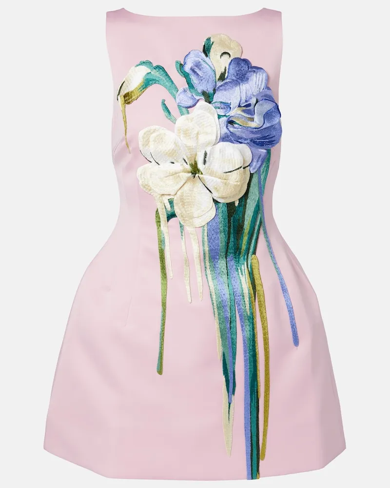 LEO LIN Minikleid Ali mit floraler Applikation Rosa