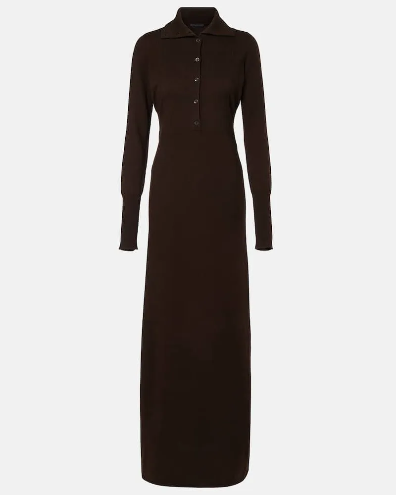 Tom Ford Maxikleid aus Kaschmir Braun