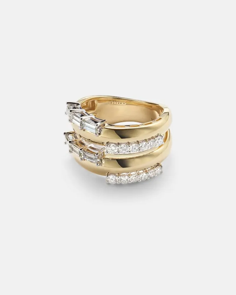 YEPREM Ring Golden Strada aus 18kt Gelb- und Weißgold mit Diamanten Gold