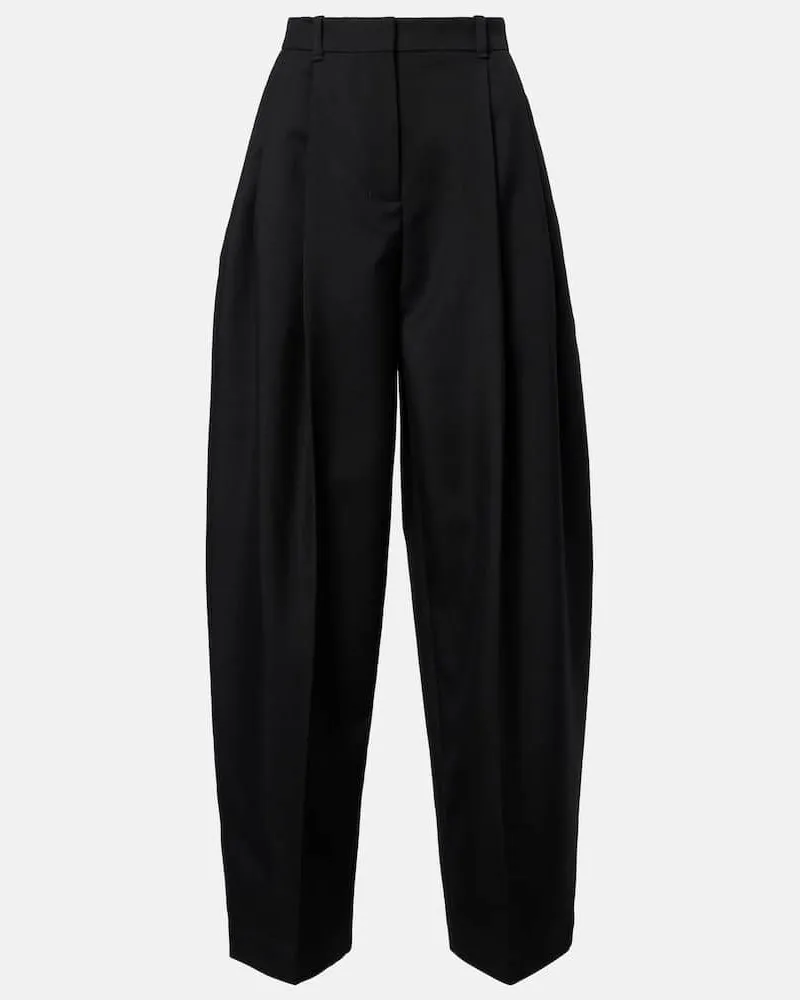 Jacquemus Weite Hose aus Wolle Schwarz
