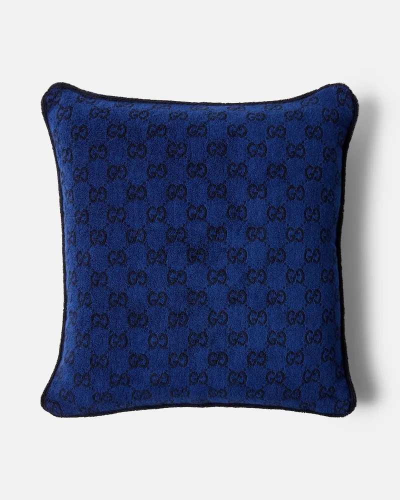 Gucci Kissen GG aus Baumwolle Blau