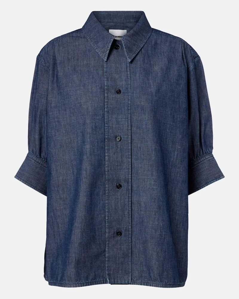 Jil Sander Hemd aus Baumwollpopeline Blau