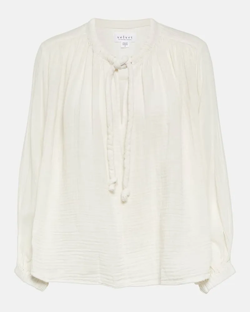 Velvet Bluse aus Baumwolle Weiß