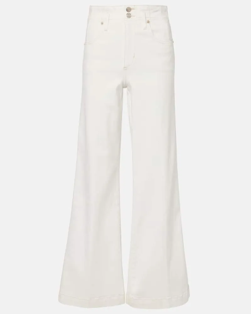 Frame Denim High-Rise-Hose The Seamed Wide Weiß