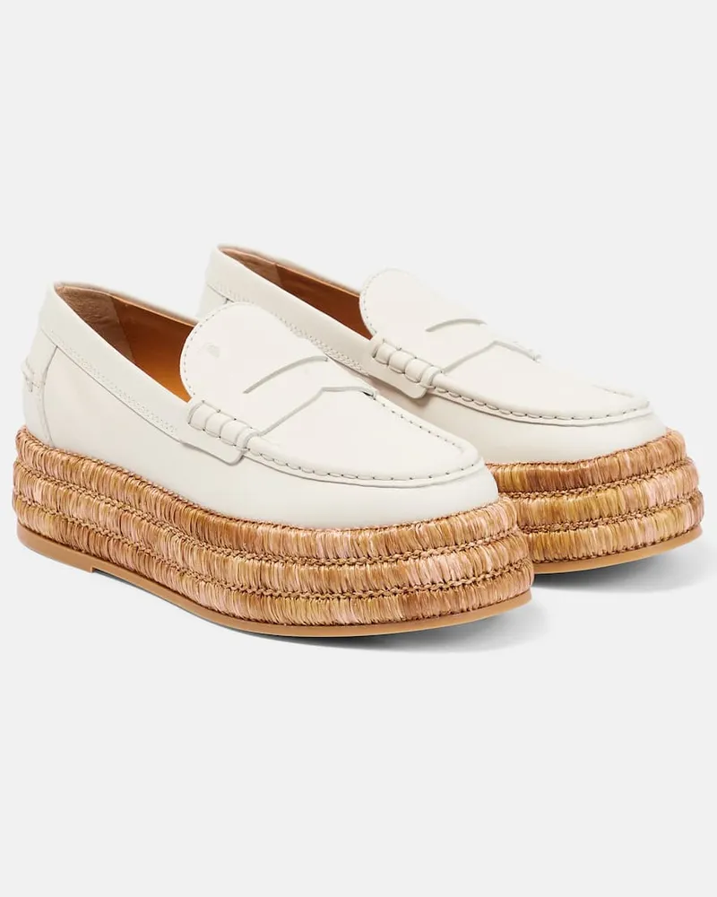 TOD'S Platform-Loafers aus Leder Weiß
