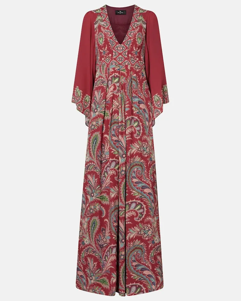 Etro Maxikleid Burgunderrot