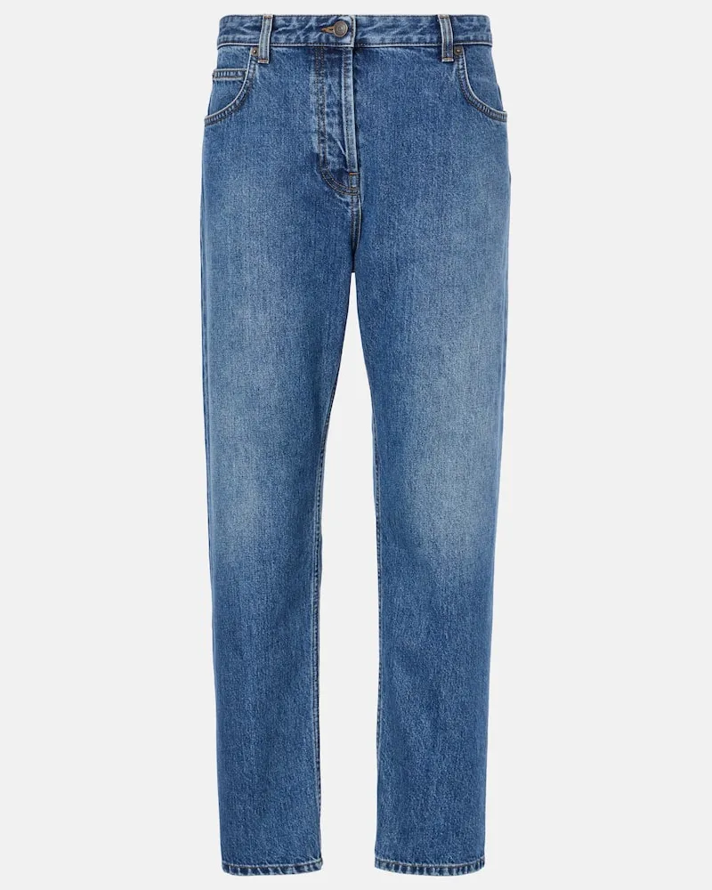 The Row Mid-Rise Straight Jeans Riaco Blau