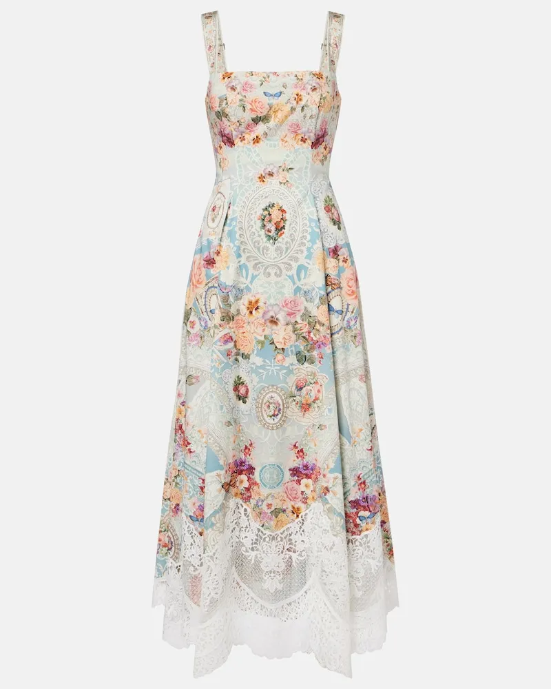 Camilla Midikleid aus Baumwolle Multicolor