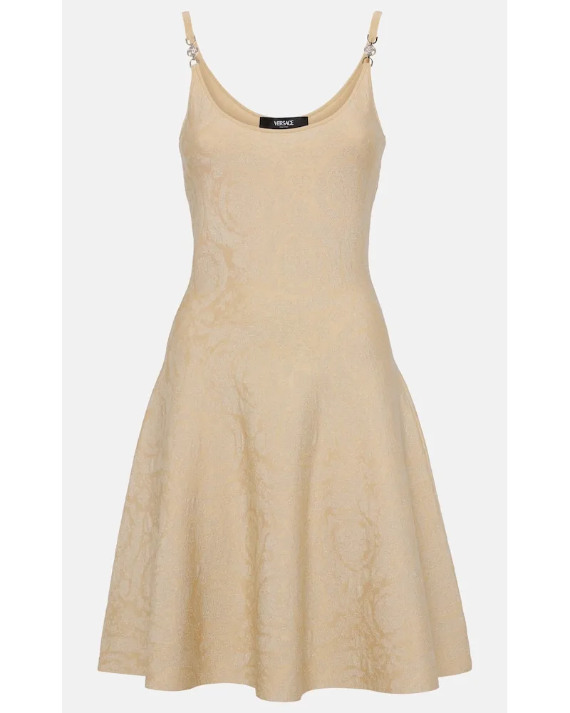 Versace Minikleid Barocco aus Strick Beige