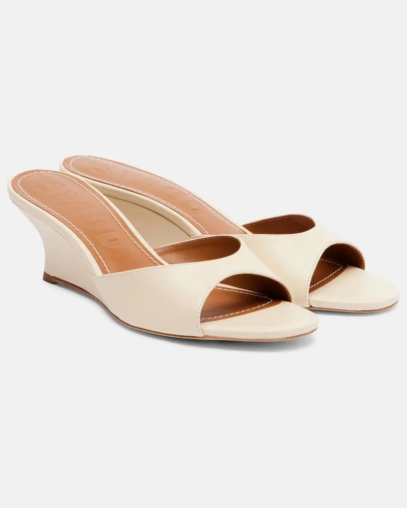 STAUD Wedge-Pantoletten Brigitte aus Leder Weiß