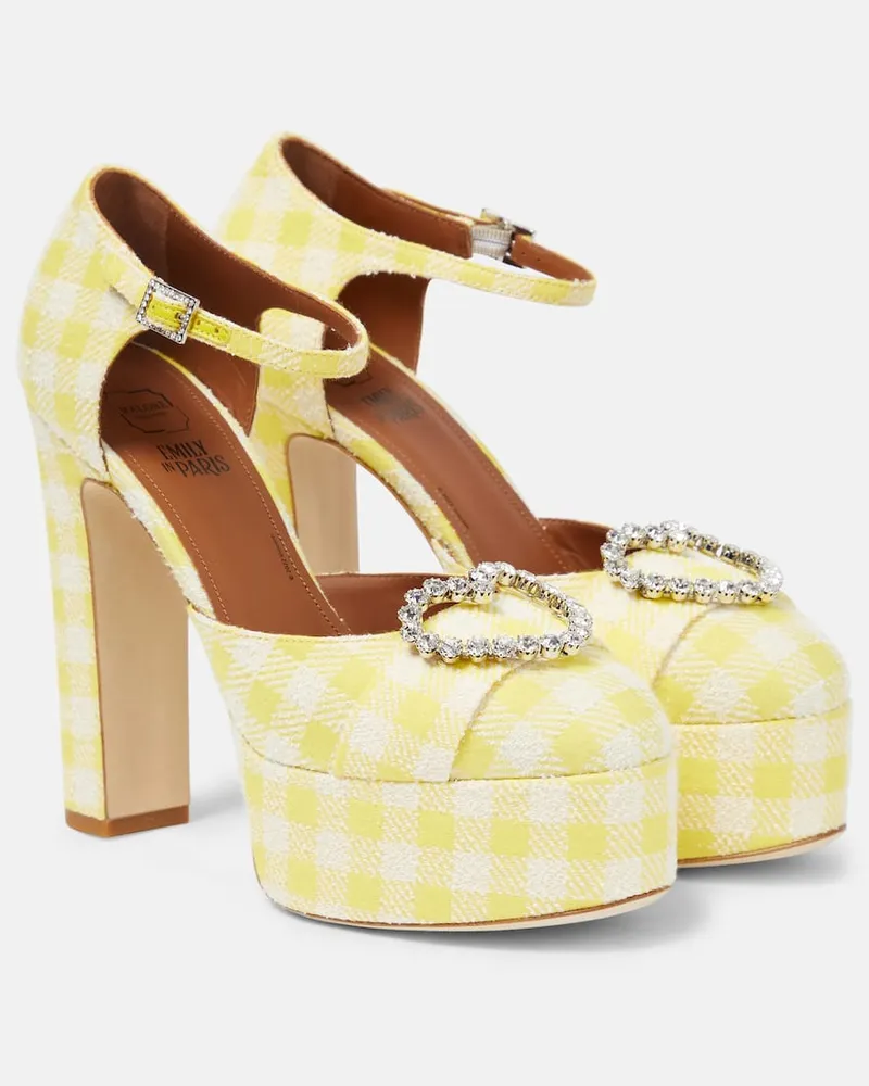 Malone Souliers Verzierte Plateau-Pumps Camille 130 Gelb
