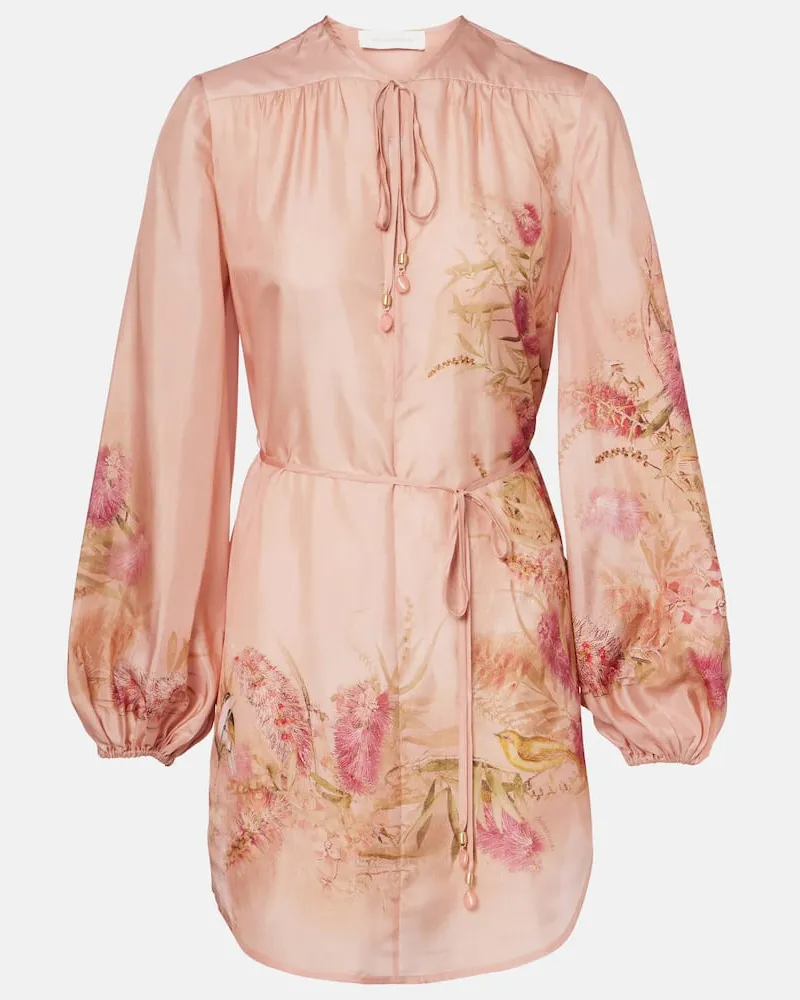 Zimmermann Tunika Cascadian aus Seide Rosa