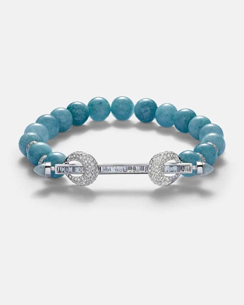 Ananya Armband Chakra aus Aquamarin mit 18kt Weißgold und Diamanten Blau