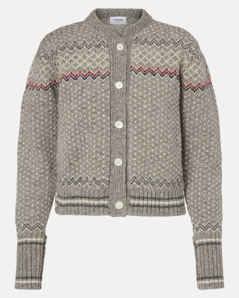 Thom Browne Cardigan aus Wolle und Mohair Grau
