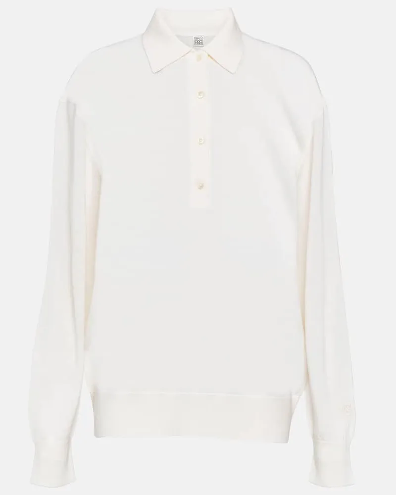 Totême Polopullover aus einem Wollgemisch Weiß