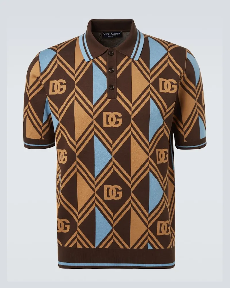 Dolce & Gabbana Polohemd DG aus Jacquard Multicolor