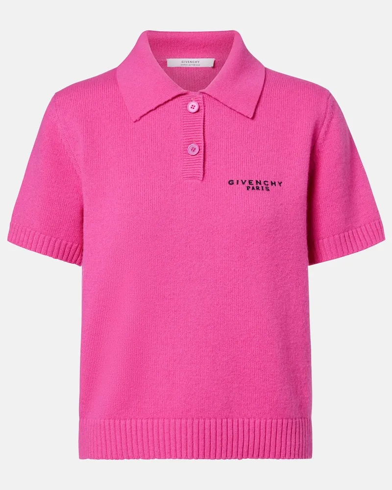 Givenchy Cropped-Polohemd aus Wolle und Kaschmir Violett