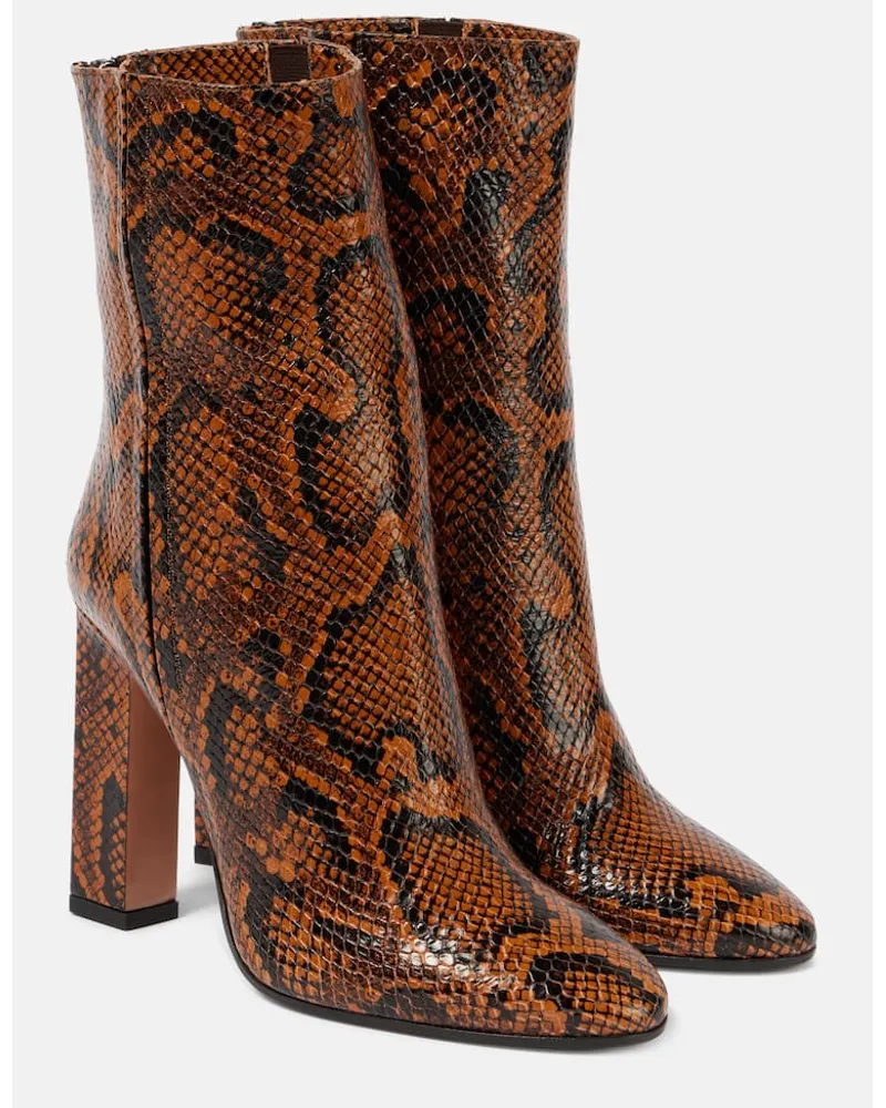 Aquazzura Ankle Boots Joplin 105 aus Leder Braun