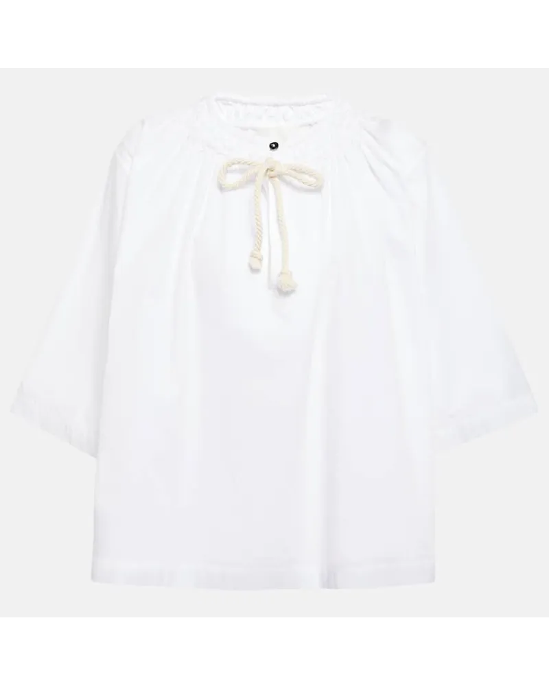 Jil Sander Top aus Baumwolle Weiss