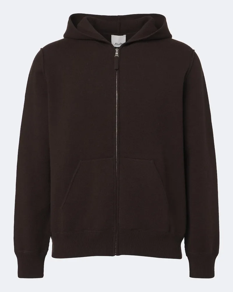 ALLUDE Hoodie aus Wolle und Cashmere Braun