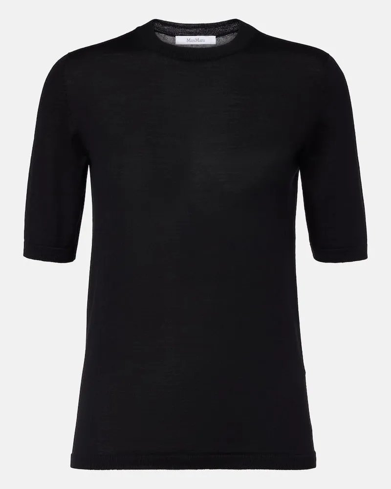 Max Mara Top Gerico aus Schurwolle Schwarz