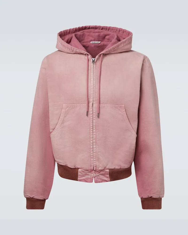 AURALEE Cropped-Kapuzenjacke aus Baumwolle Pink