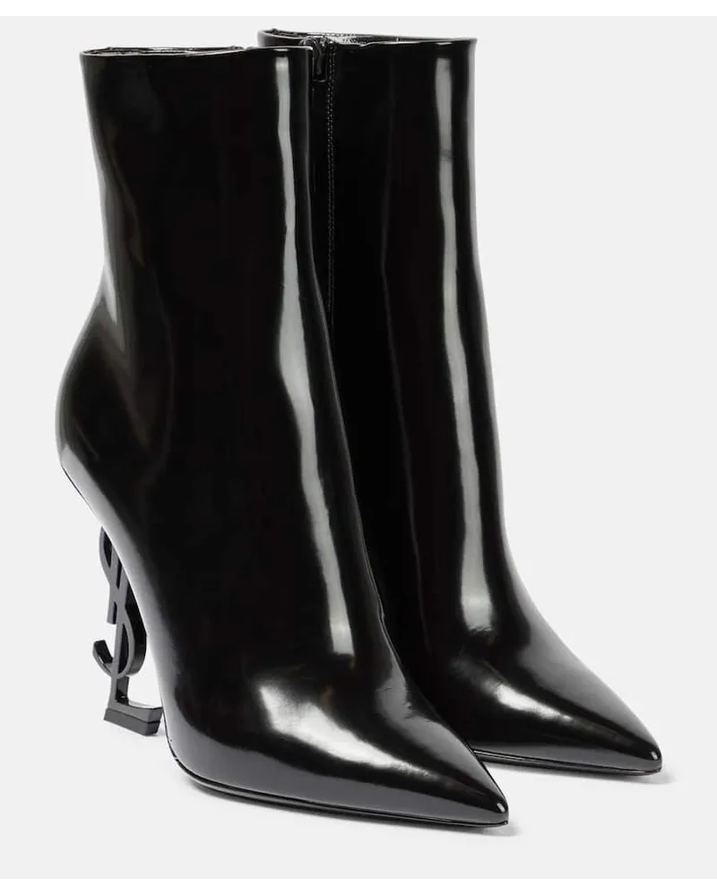 Saint Laurent Ankle Boots Opyum 110 aus Leder Schwarz