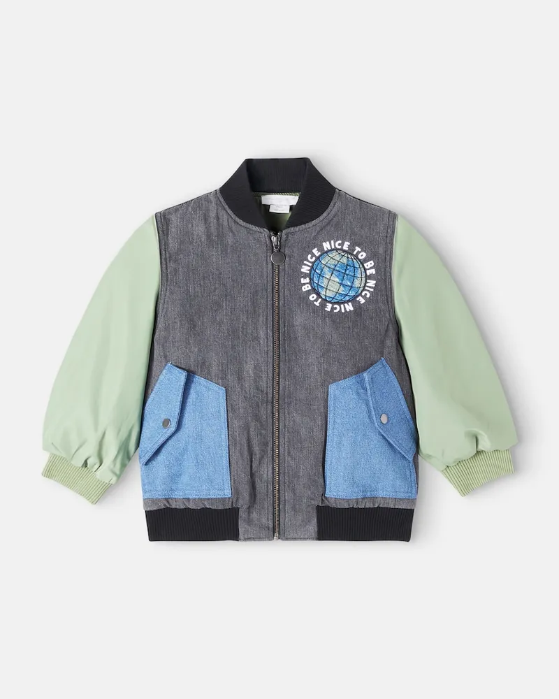 Stella McCartney Kids Bomberjacke aus Denim Multicolor