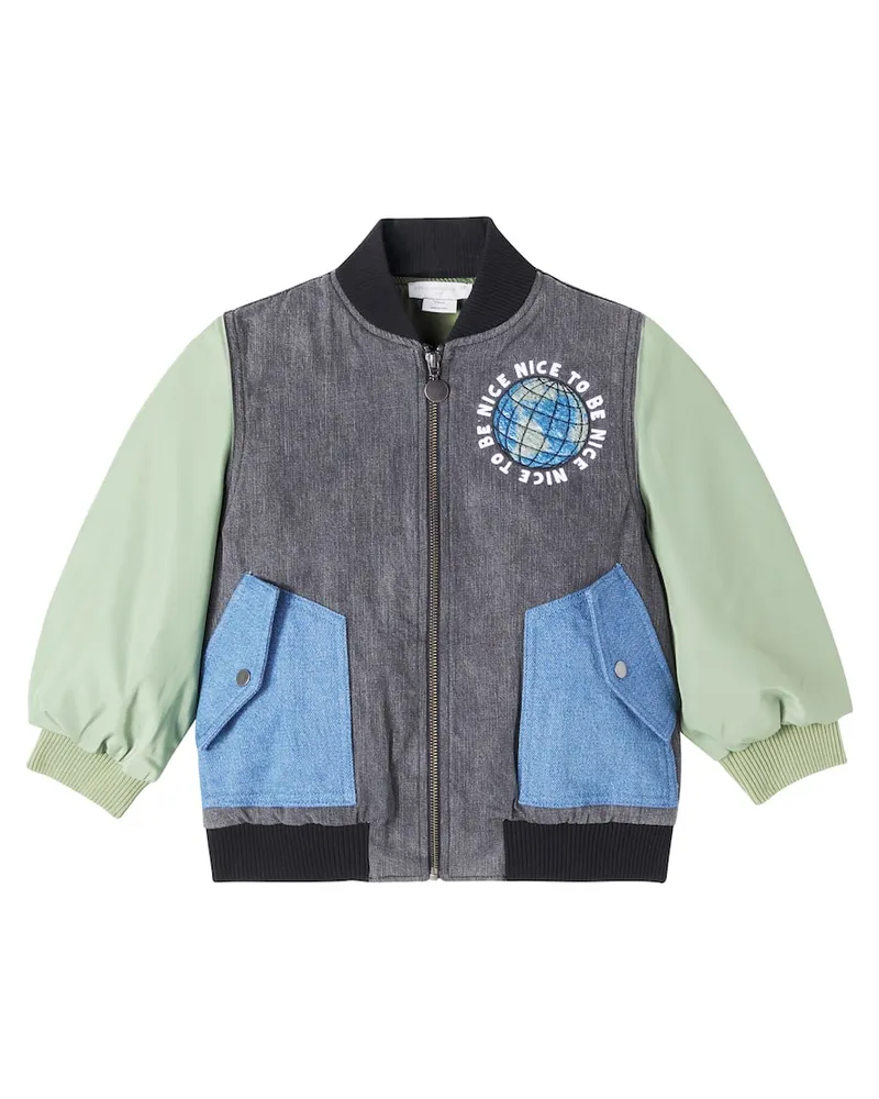 Stella McCartney Kids Bomberjacke aus Denim Multicolor