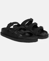 Birkenstock Sandalen Florida aus Veloursleder Schwarz