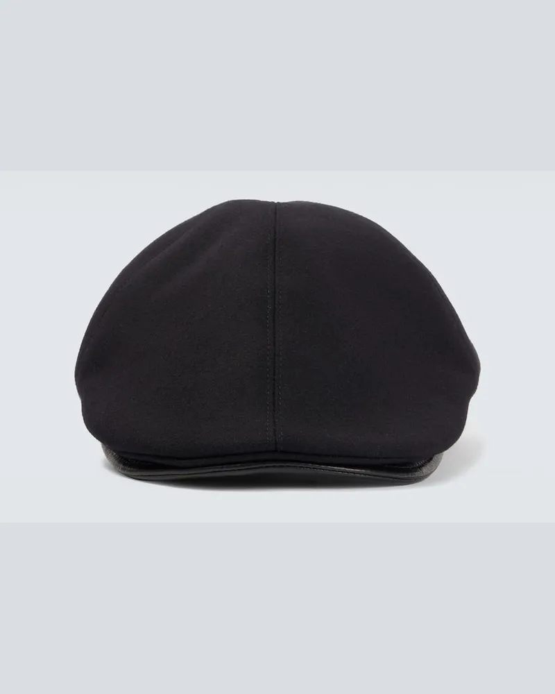 Giorgio Armani Schiebermütze aus einem Wollgemisch Schwarz