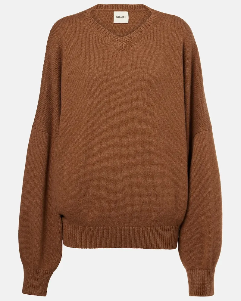 KHAITE Oversize-Pullover Wolfe aus Kaschmir Braun