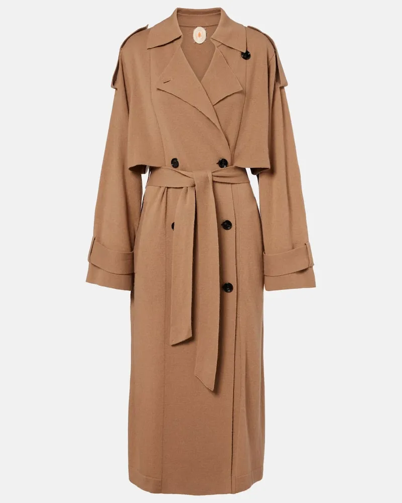Jardin des Orangers Trenchcoat aus Wolle und Kaschmir Braun