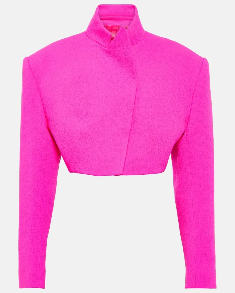 Alexandre Vauthier Cropped-Jacke aus Wolle Rosa