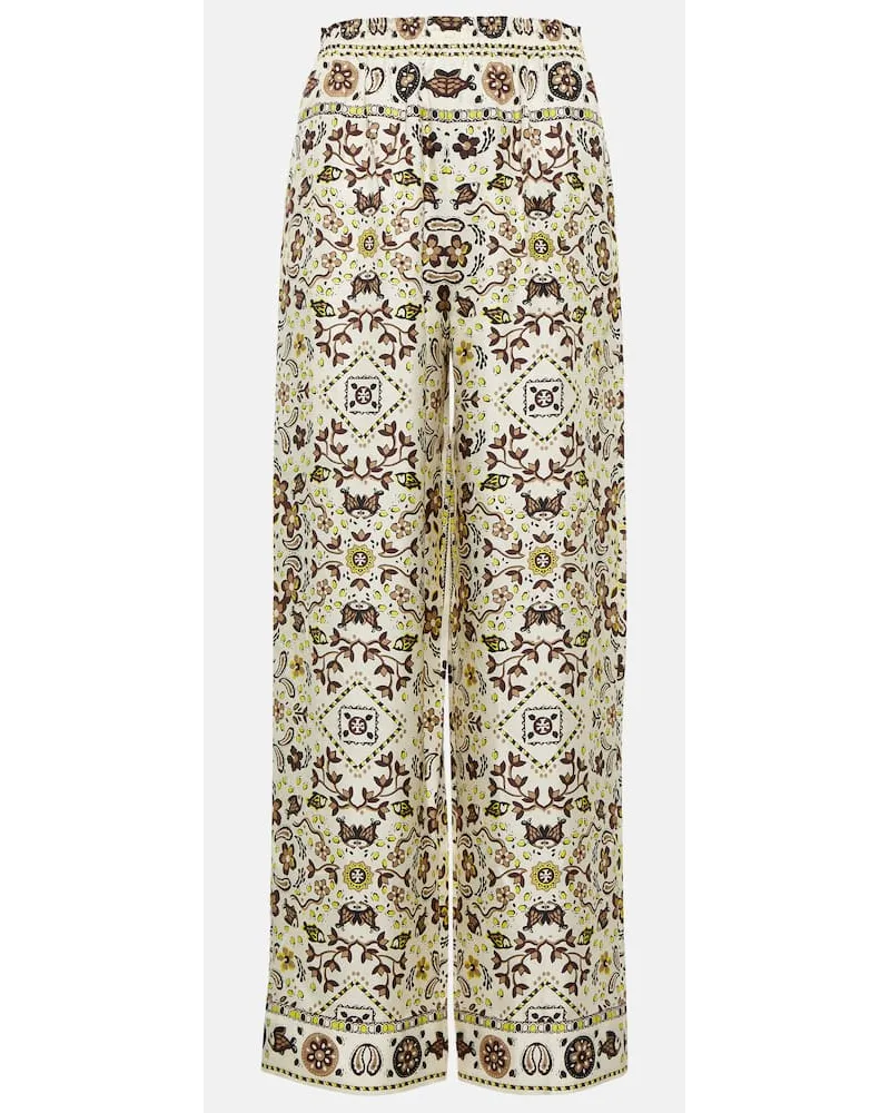 Tory Burch Weite Hose aus Seide Multicolor