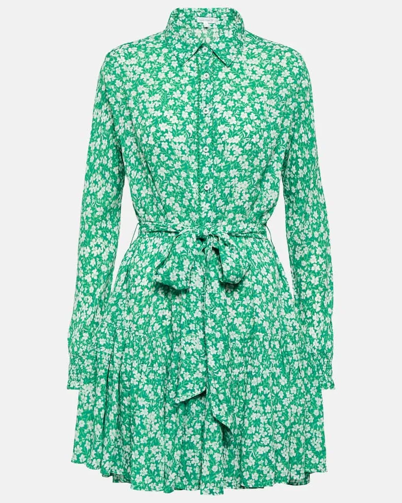 Poupette St Barth Bedrucktes Hemdblusenkleid Kimi Grün