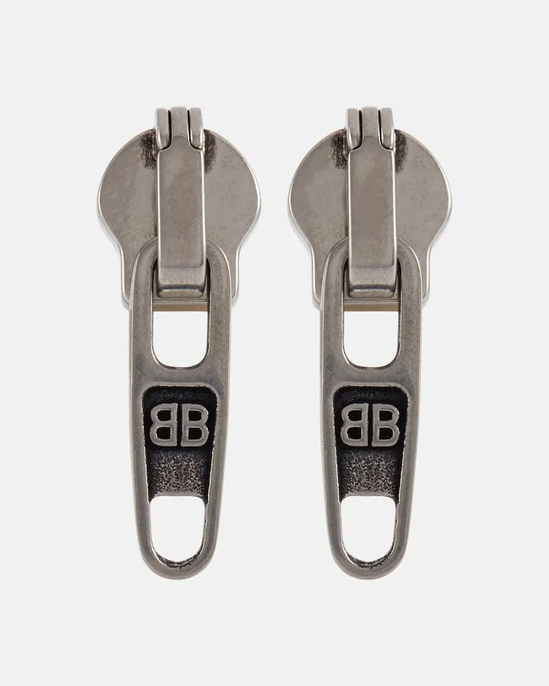 Balenciaga Ohrringe Zip-Up Silber