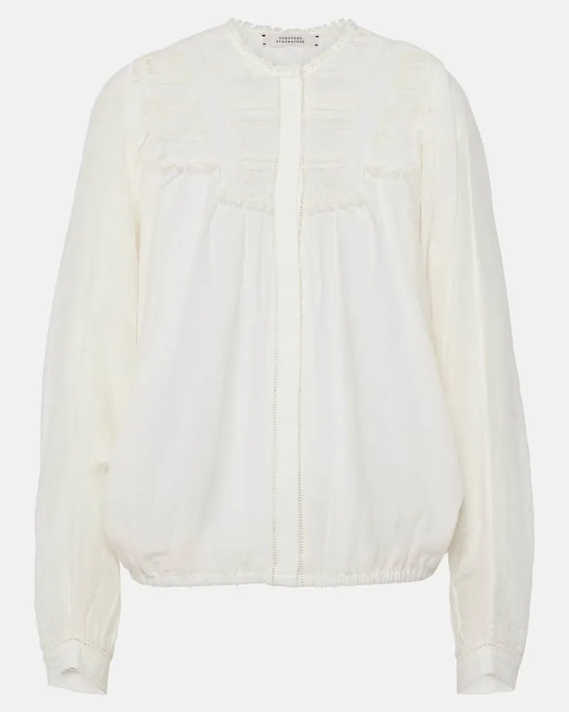 Dorothee Schumacher Bluse Stunning Dream aus Baumwolle und Seide Weiß