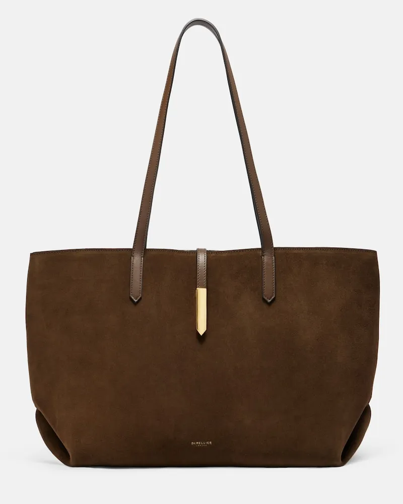 DeMELLIER Tote Bag Tokyo aus Veloursleder mit Leder Braun