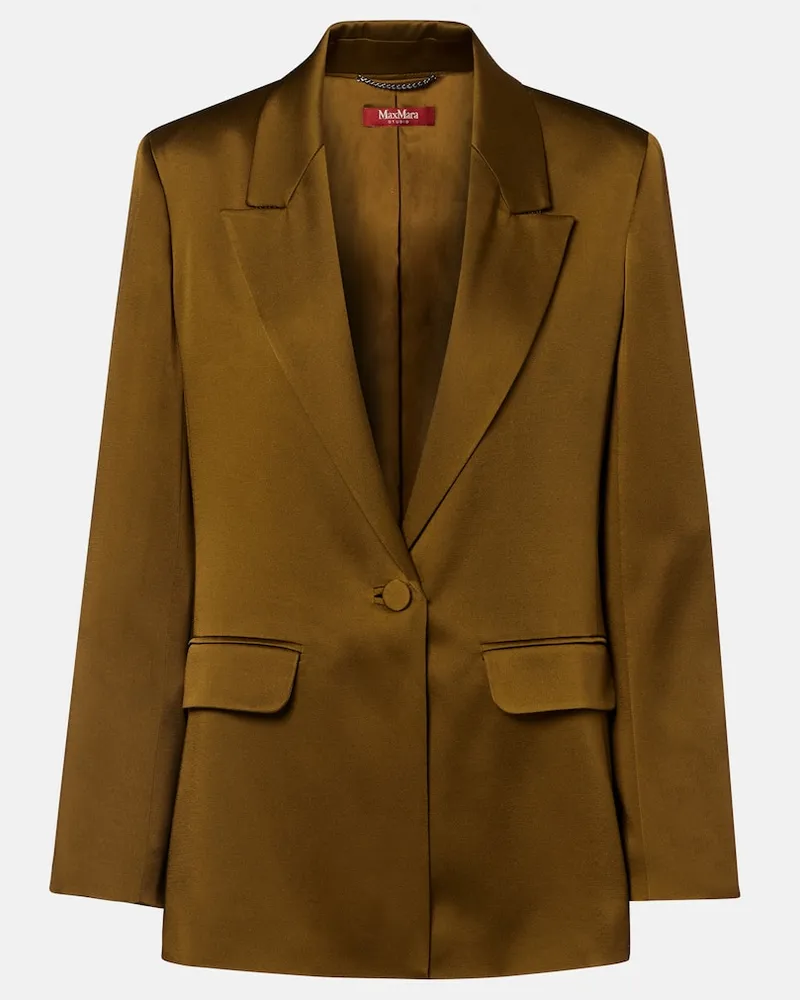 Max Mara Blazer aus Satin Grün
