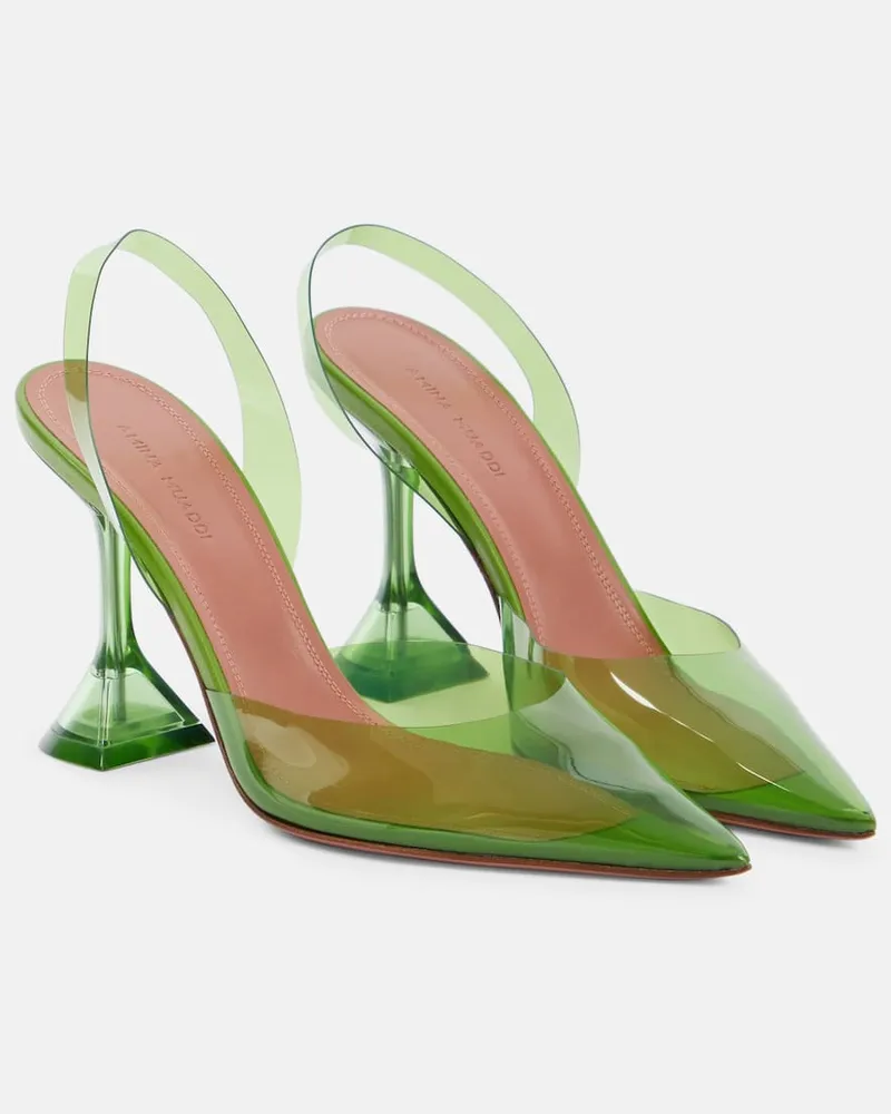 Amina Muaddi Slingback-Pumps Holli Glass Grün