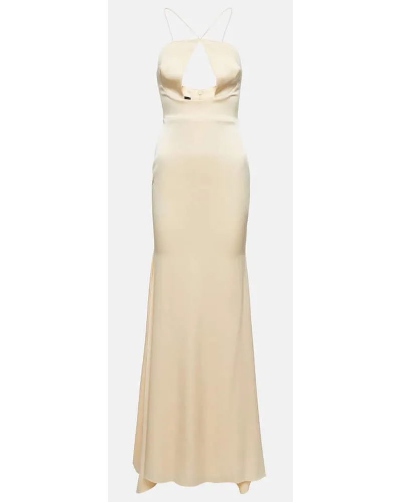 Alex Perry Robe Drake aus Satin Nude