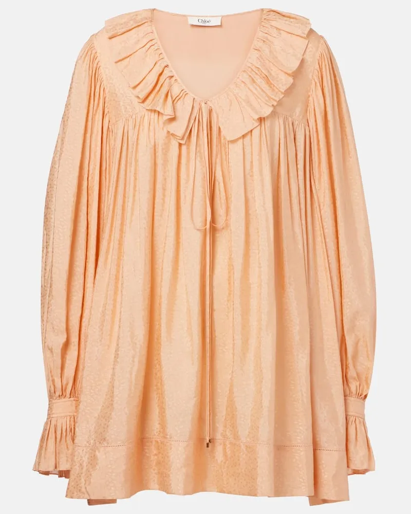 Chloé Chloé Minikleid aus Jacquard Rosa