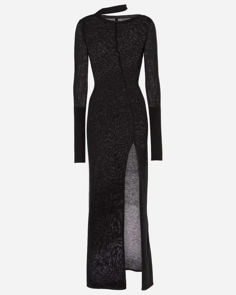 DIDU Maxikleid aus Strick Schwarz