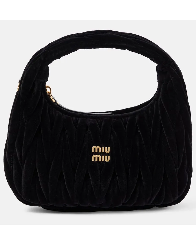 Miu Miu Tote Wander aus Samt Schwarz