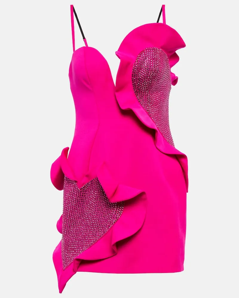 Area Minikleid aus Woll-Crepe Pink