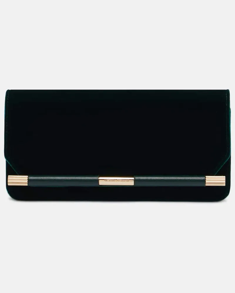 Victoria Beckham Clutch 202 Mini aus Samt Grã¼n